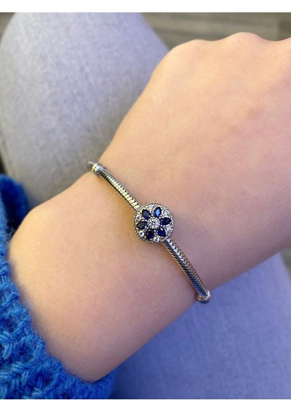 Kadın Lacivert Damla Taş Model Gümüş Charm fiyatları