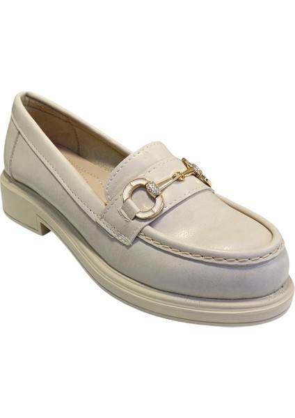 23-300 Kadın Tokalı Casual Ayakkabı Bej