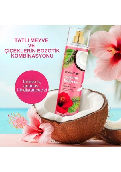 Coconut Hibiscus Fragrance Mist Hindistan Cevizli Kadın Vücut Spreyi 237 mL modelleri