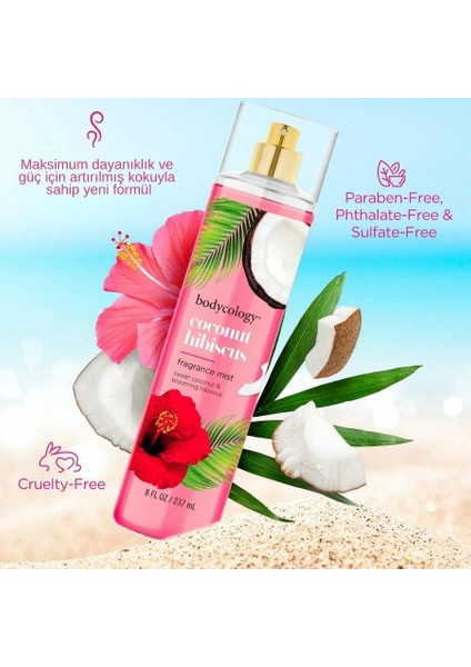 Coconut Hibiscus Fragrance Mist Hindistan Cevizli Kadın Vücut Spreyi 237 mL indirimleri
