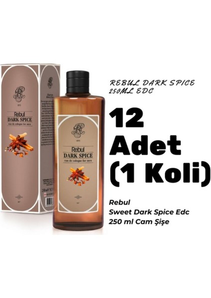Dark Spice Edc 250ML Cam Şişeli Kolonya 12 Adet (1 Koli)