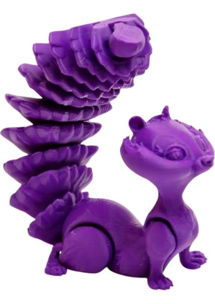 3D Hareketli Sevimli Sincap (Uzun Kuyruk) Oyuncak - Mor fiyatları