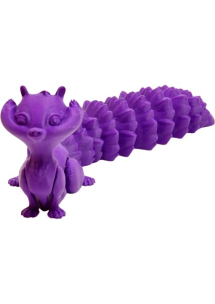3D Hareketli Sevimli Sincap (Uzun Kuyruk) Oyuncak - Mor modelleri