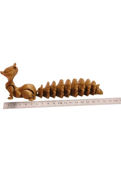 3D Hareketli Sevimli Sincap (Uzun Kuyruk) Oyuncak - Altın Kahve