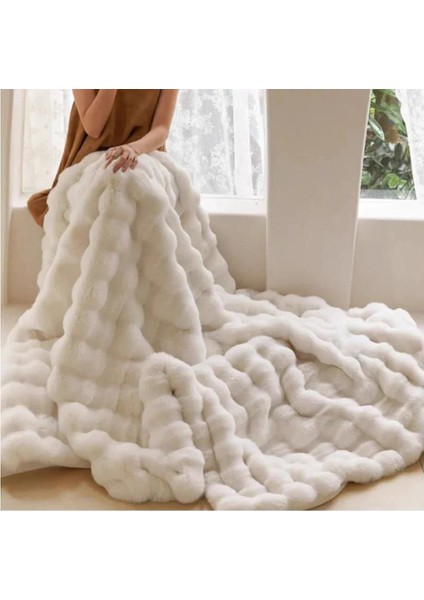 Peluş Koltuk Şalı Pofuduk Koltuk Örtüsü Bubble Koltuk Örtüsü 200 x 75 cm modelleri