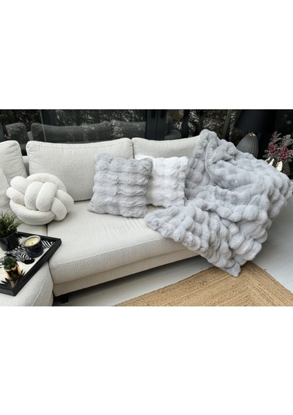 Peluş Koltuk Şalı Pofuduk Koltuk Örtüsü Bubble Koltuk Örtüsü 200 x 75 cm fırsatları