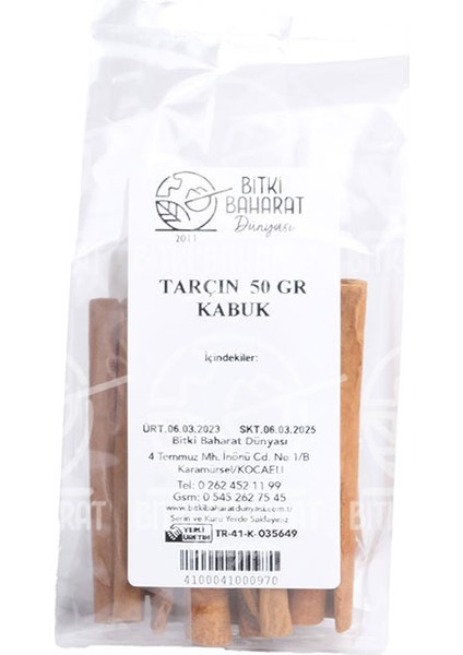 Tarçın Çubuk 50 gr