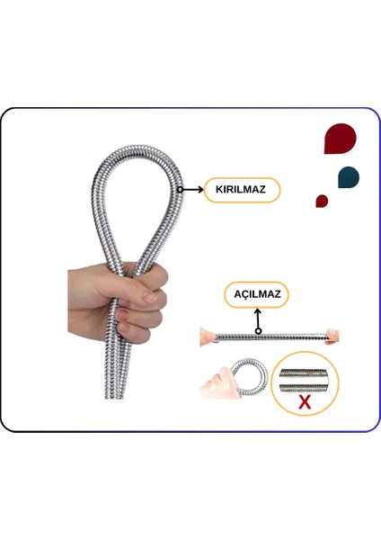 A3246201YP Gr. Spiral R1/2 L=80 cm Kolon Duş Için