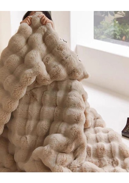 Peluş Koltuk Şalı Pofuduk Koltuk Örtüsü Bubble Koltuk Örtüsü 200 x 150 cm Pelus Koltuk Ortusu modelleri