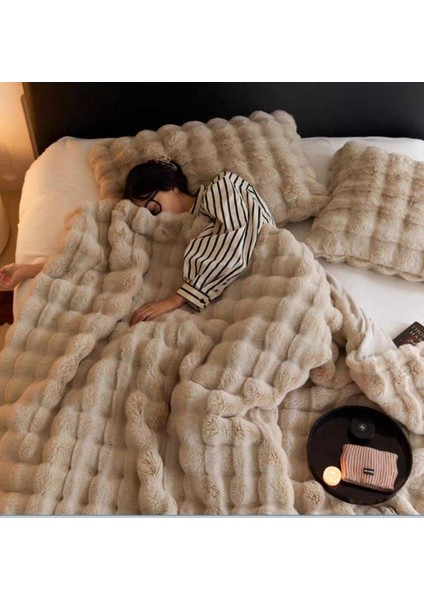 Peluş Koltuk Şalı Pofuduk Koltuk Örtüsü Bubble Koltuk Örtüsü 200 x 150 cm Pelus Koltuk Ortusu indirimleri