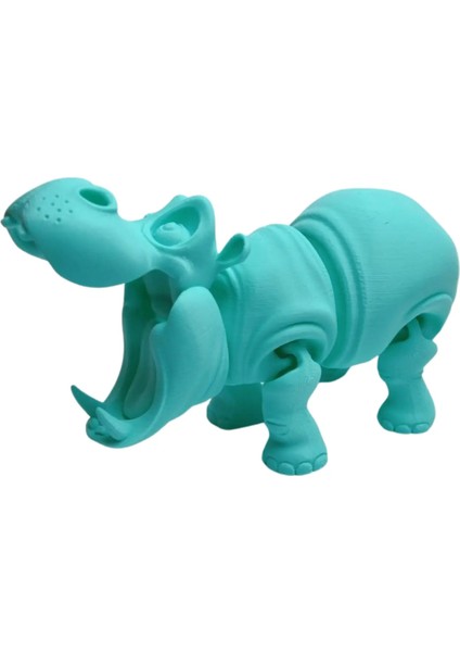 3D Hareketli Oyuncak Su Aygırı & Dekor - Turkuaz fiyatları