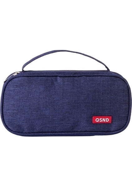 Kore Tarzı Basit Taşınabilir Çift Katmanlı Büyük Kapasiteli Kalem Çantası Oxford Kumaş Düz Renk Öğrenci Kırtasiye Saklama Kalem Kutusu Çantası (Yurt Dışından)