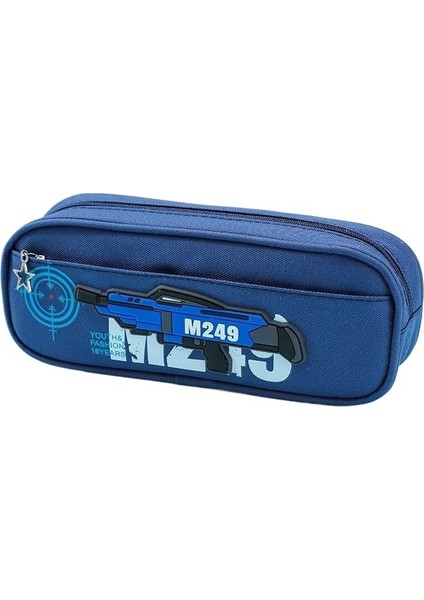 Yuvarlak Kalem Kutusu Oxford Kumaş Kırtasiye Kutusu Ortaokul Öğrencisi Erkek Kalem Kutusu Çok Katmanlı Kırtasiye Çantası (Yurt Dışından)