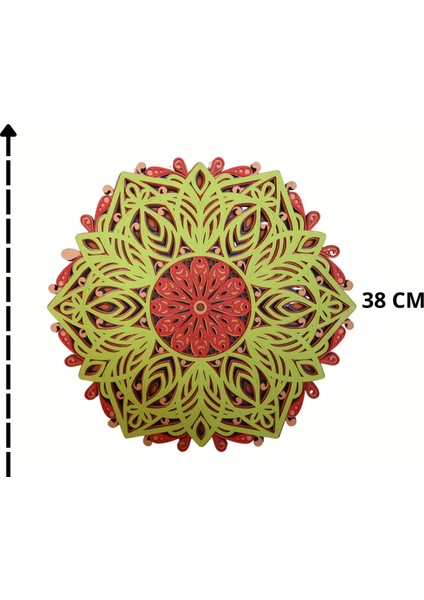 Yaprak Desenli Mandala Ahşap Duvar Dekoru