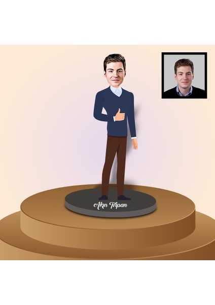 Kişiye Özel Karikatür Centilmen Biblo 91300