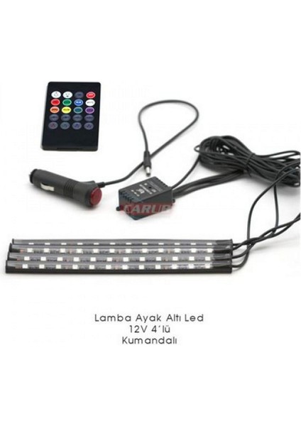 Lamba Ayak Alti LED 12V 4lü U.k Kumandali 13