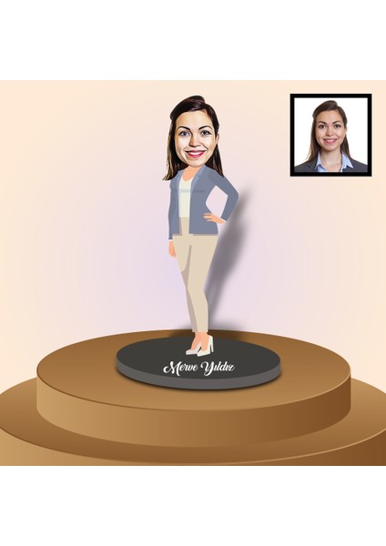 Kişiye Özel Müdür Karikatür Biblo 91256