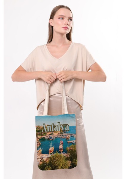 Kanvas Antalya Baskılı Bez Çanta fırsatları
