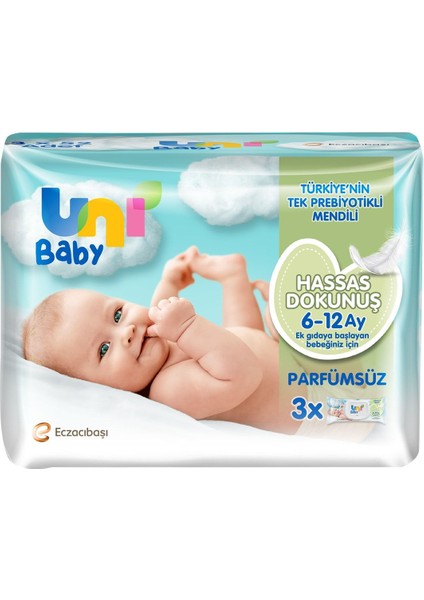 Uni Baby Hassas Dokunuş 6X52'LI 312 Yaprak Islak Mendil