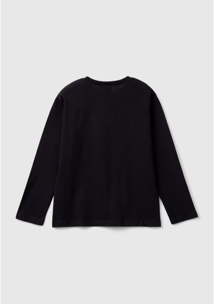 Erkek Çocuk Siyah Etek Ucu Logolu Spiderman Baskılı Uzun Kollu T-Shirt fiyatları