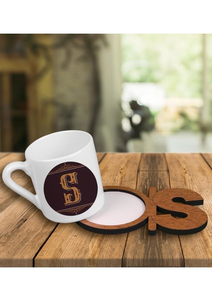 Kişiye Özel Türk Kahvesi Fincanı ve Harfli Fincan Altlığı 101436