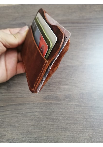 Minimal Kişiye Özel Deri Kartlık İsimli Gerçek Deri Cüzdan Mk44
