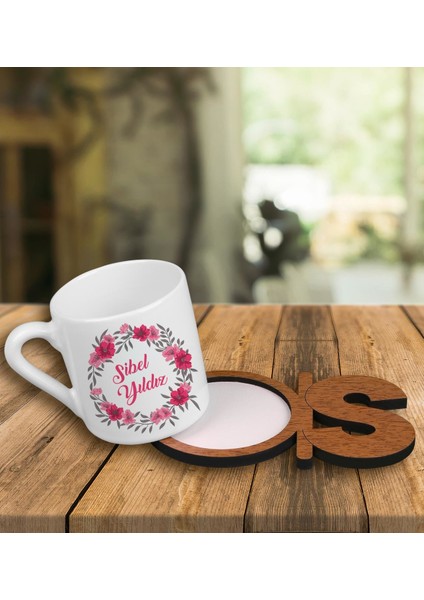 Kişiye Özel Türk Kahvesi Fincanı ve Harfli Fincan Altlığı 101263