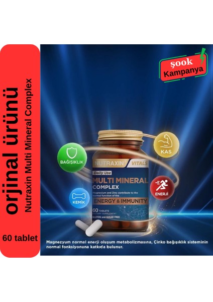 Multi Mineral Complex 3'Lü Vücudun Ihtiyacı Olan 12 Mineral İçerir