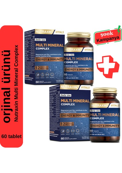 Multi Mineral Complex 2'Li Vücudun Ihtiyacı Olan 12 Mineral İçerir