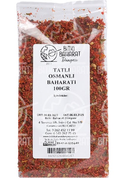 Tatlı Osmanlı Baharatı 100GR