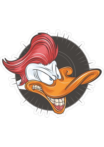 Kızgın Ördek Sticker 10X10 Cmrenkli Sticker