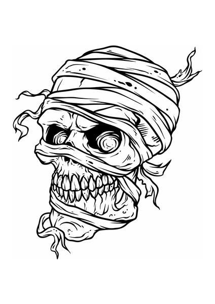 Mumya Iskelet 2 Sticker 10X10 Cmrenkli Sticker