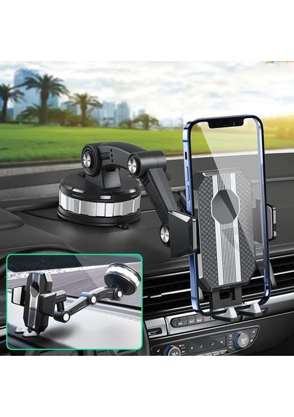 Kamyon Tır Otobüs Araç Içi Telefon Tutucu Torpido ve Cam Yapışkanlı Vantuzlu Ayarlanabilir 360 Dönen