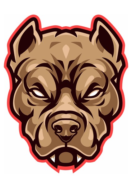 Kızgın Köpek Sticker 10X10 Cmrenkli Sticker