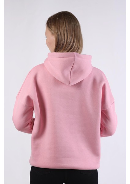 9154M Kalp Nakışlı Sweat Pembe