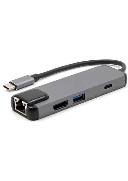 BYL-2017 Type C To Ethernet + USB + Hdmı + Kart Okuyucu Hub