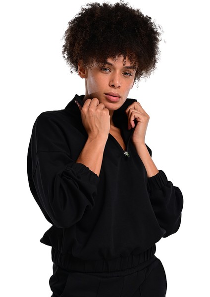 Burgos Kadın Siyah Günlük Stil Sweatshirt 24KK012-SYH fırsatları