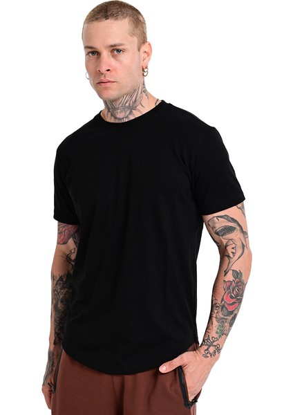Ognian2 Erkek Siyah Günlük Stil T-Shirt 24KE004-SYH