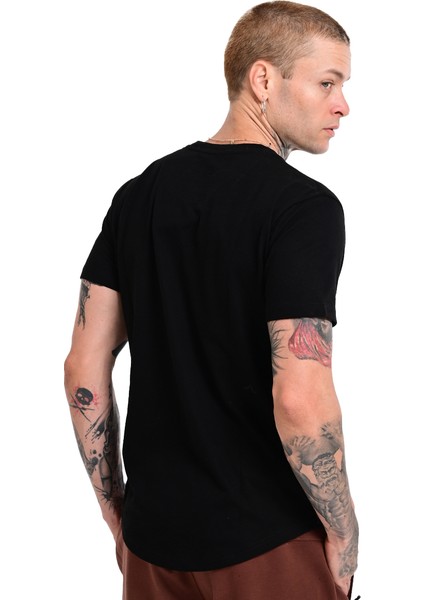 Ognian2 Erkek Siyah Günlük Stil T-Shirt 24KE004-SYH fiyatları