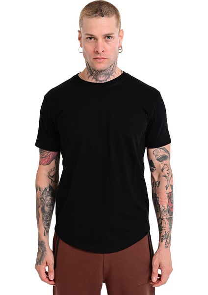 Ognian2 Erkek Siyah Günlük Stil T-Shirt 24KE004-SYH fırsatları
