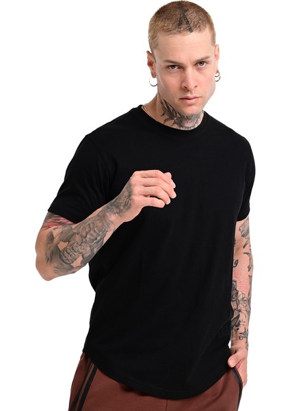 Ognian2 Erkek Siyah Günlük Stil T-Shirt 24KE004-SYH indirimleri