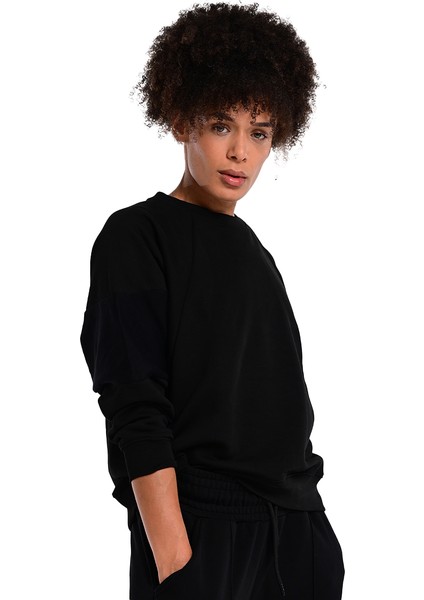 Huesca Kadın Siyah Günlük Stil Sweatshirt 24KK006-SYH fırsatları