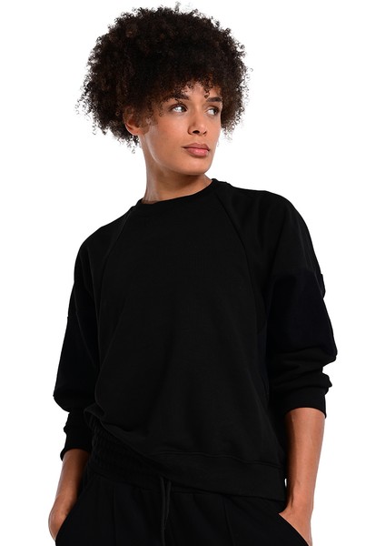 Huesca Kadın Siyah Günlük Stil Sweatshirt 24KK006-SYH indirimleri