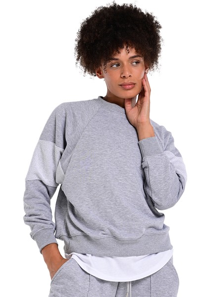 Huesca Kadın Gri Günlük Stil Sweatshirt 24KK006-GRI