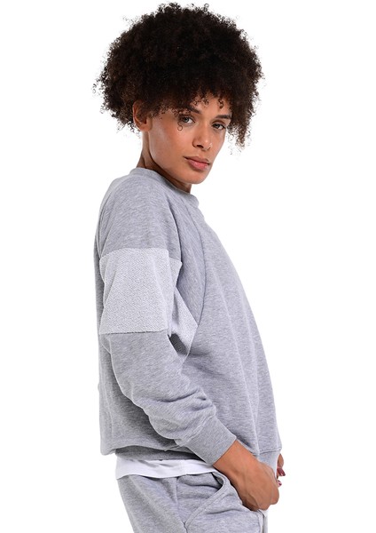 Huesca Kadın Gri Günlük Stil Sweatshirt 24KK006-GRI fırsatları