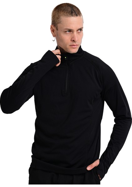 Cordoba Midlayer Erkek Siyah Koşu Sweatshirt 24KE001-SYH