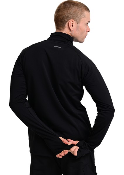 Cordoba Midlayer Erkek Siyah Koşu Sweatshirt 24KE001-SYH