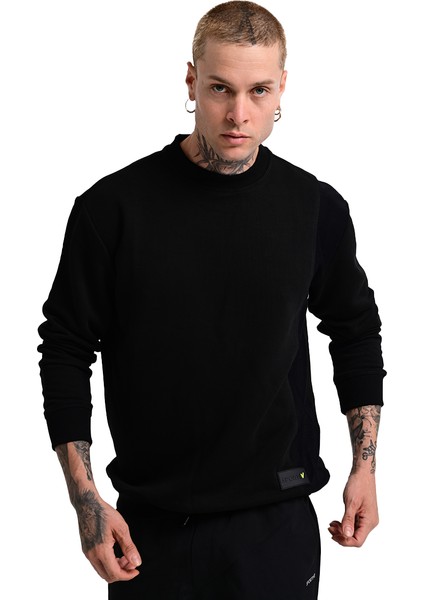 Alicante Erkek Siyah Günlük Stil Sweatshirt 24KE003-SYH
