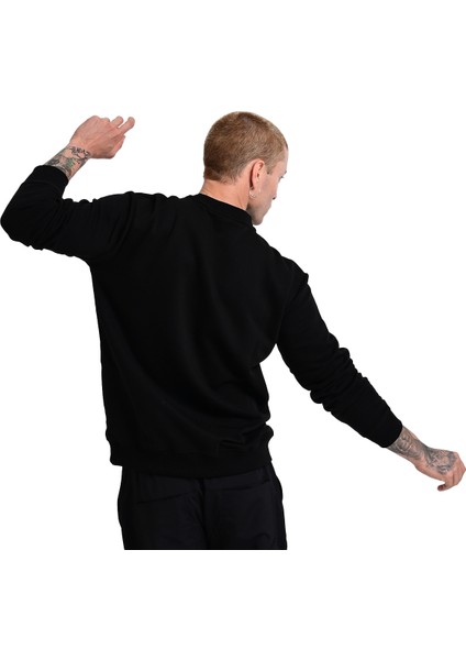 Alicante Erkek Siyah Günlük Stil Sweatshirt 24KE003-SYH