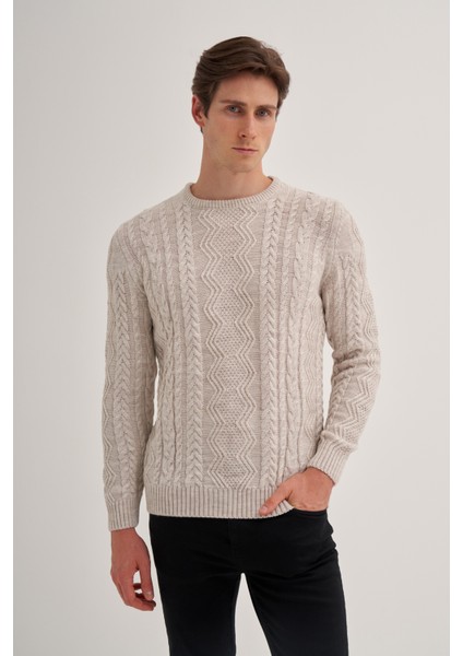 Caz 3022 Örme Detaylı Bisiklet Yaka Erkek Triko Kazak